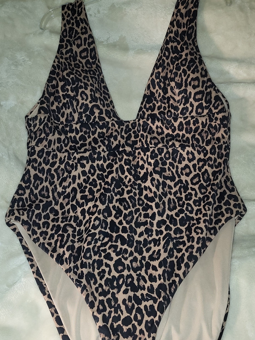 Victoria's Secret Leopard Print One-Piece Swimsuit in Black and Tan